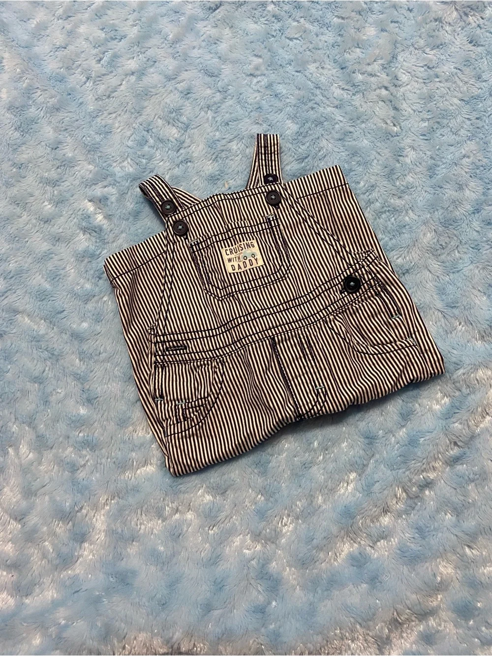 Carter's Navy & White Striped Kids Overalls